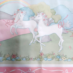 Sunworthy UNICORN RAINBOW Wallpaper Border 10.25" High By 5 Yards NEW Vintage